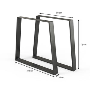 Vicco Gambe per tavolo Nero 80 x 72 cm Trapezoidale