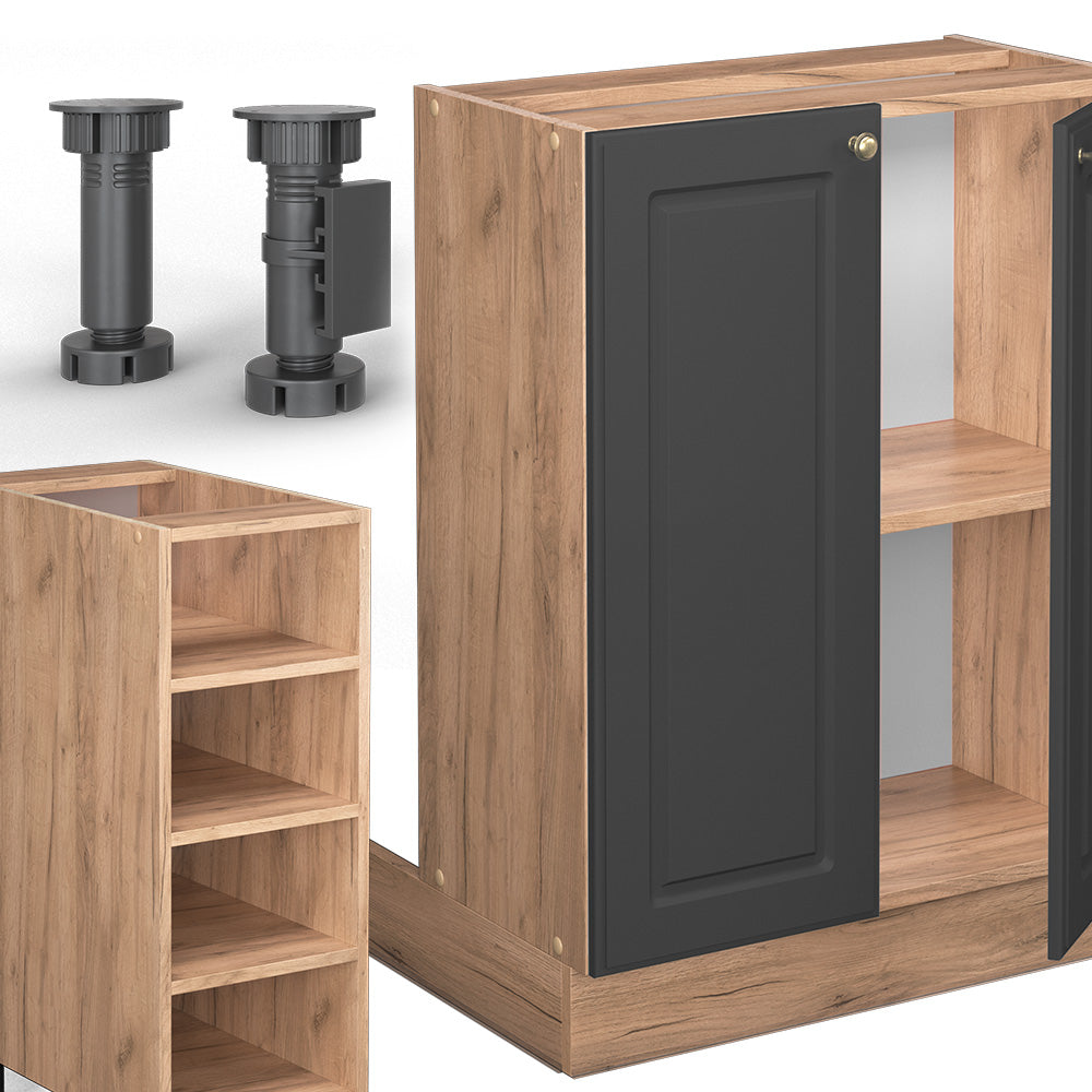 Vicco Isola cucina Antracite oro/oro power oak 90 cm senza piano di lavoro