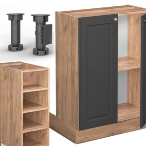 Vicco Isola cucina Antracite oro/oro power oak 90 cm senza piano di lavoro