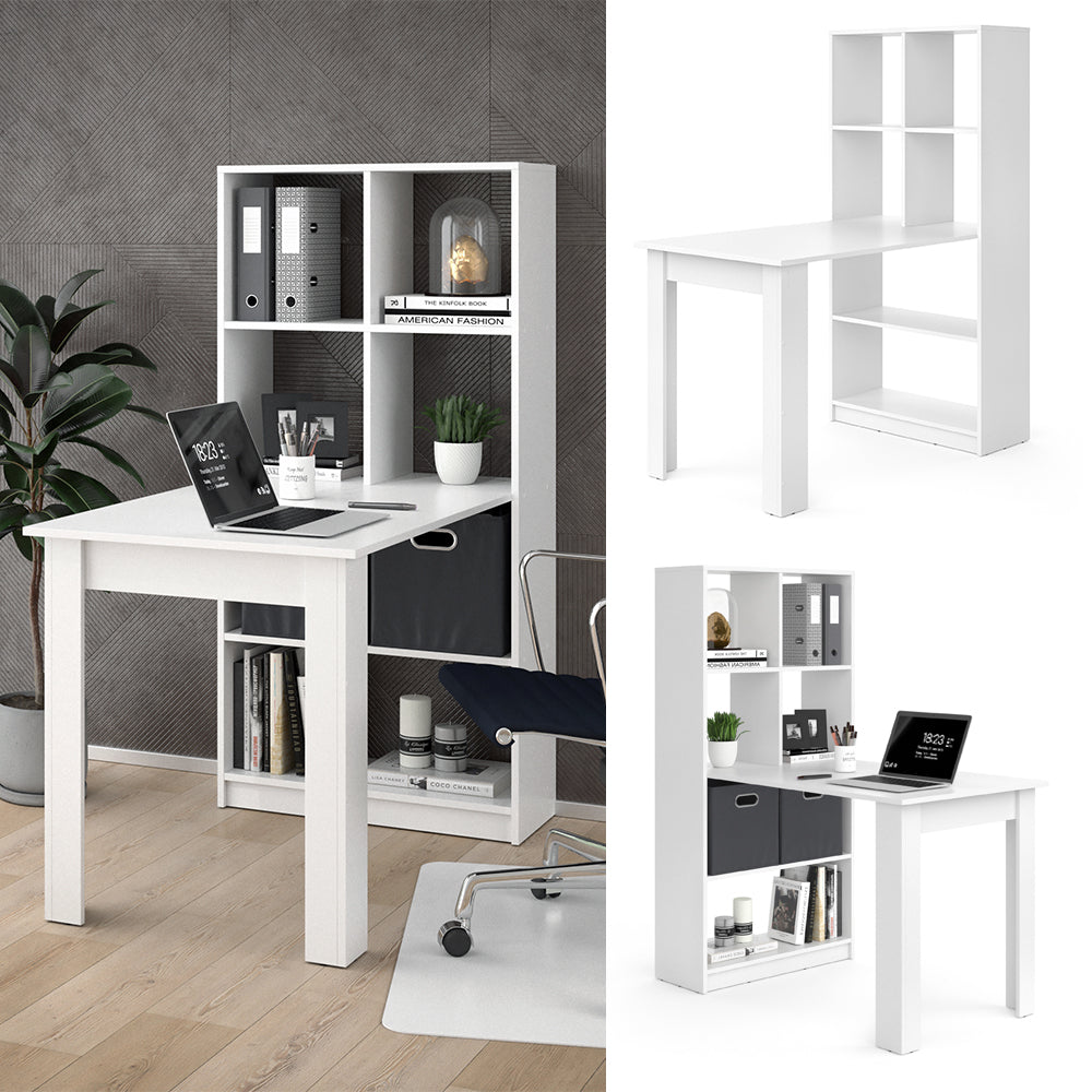 Vicco Scrivania con ripiani Bianco 70 x 122 cm