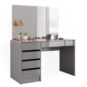 Vicco Tavolo da toeletta Grigio 55 cm con illuminazione a LED e sgabello