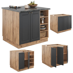 Vicco Isola cucina Antracite oro/oro power oak 90 cm senza piano di lavoro