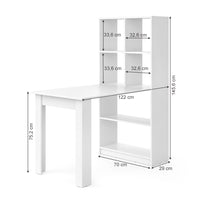 Vicco Scrivania con ripiani Bianco 70 x 122 cm