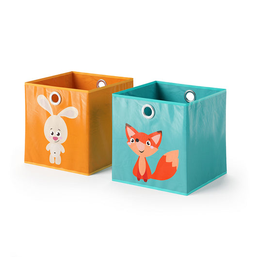 Vicco Scatola pieghevole Arancione/Blu 30 x 30 cm Set di 2