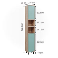 Vicco Mobile bagno alto Verde menta 30 x 190.3 cm