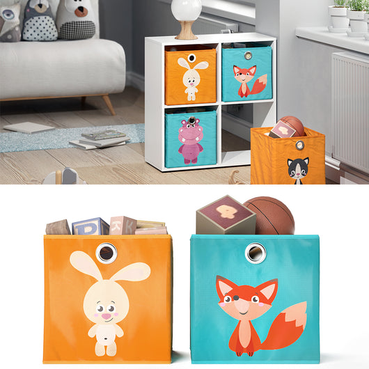 Vicco Scatola pieghevole Arancione/Blu 30 x 30 cm Set di 2