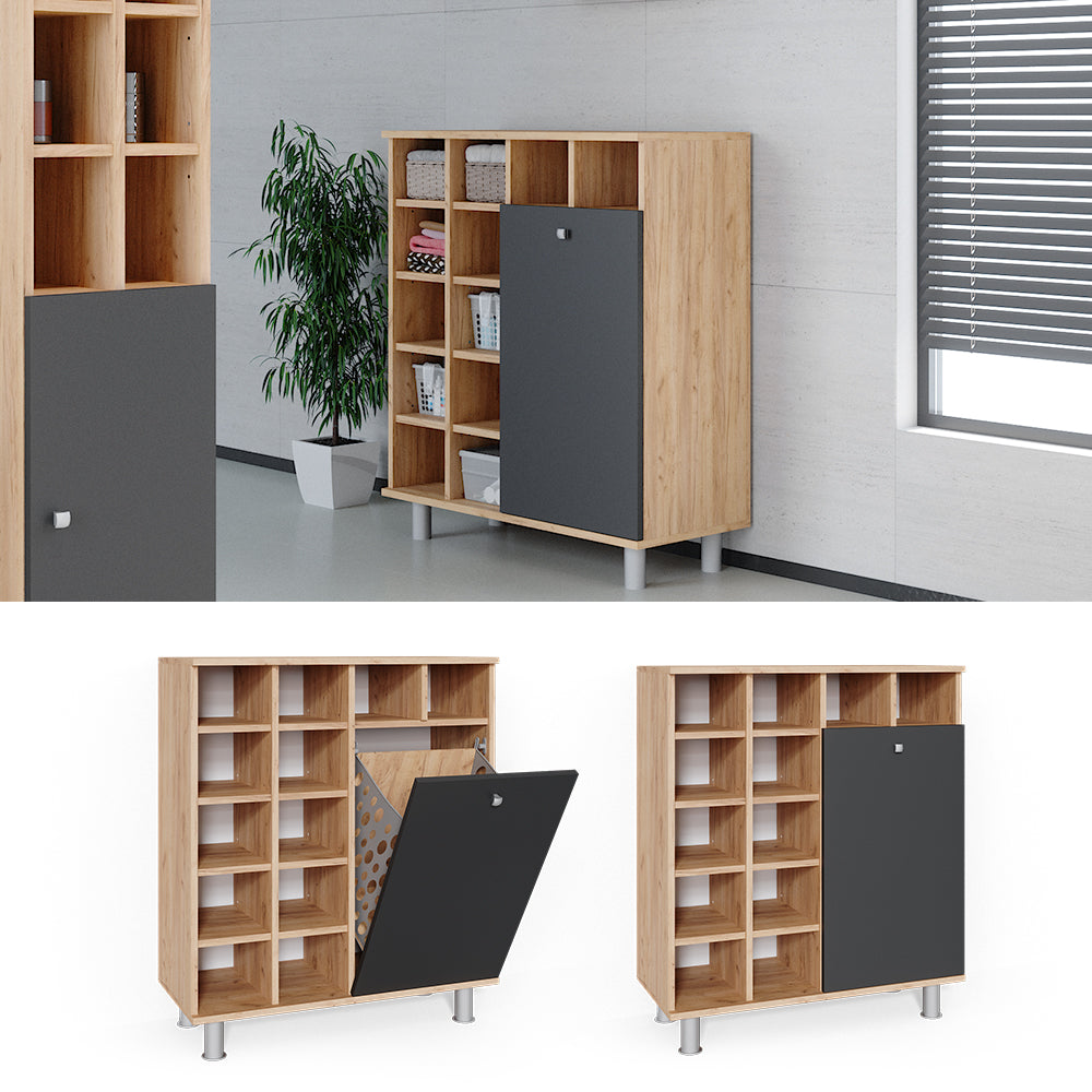 Vicco Armadietto da bagno con portabiancheria Antracite 78.4 x 91.6 cm