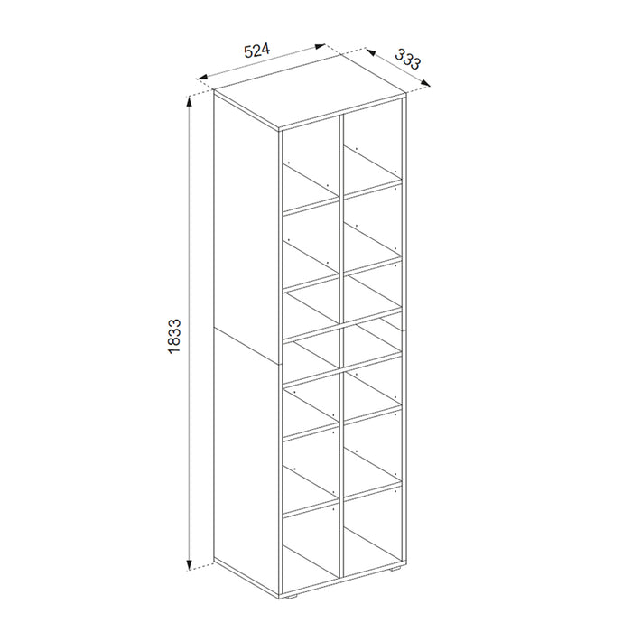 Vicco Scarpiera Bianco 54.2 x 183.3 cm 22 scomparti