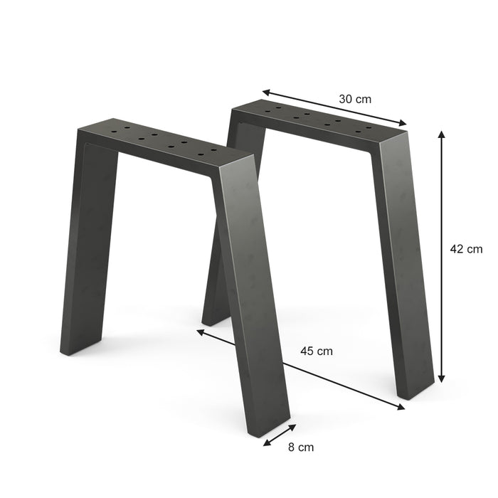 Vicco Gambe per tavolo Nero 45 x 42 cm A forma di U