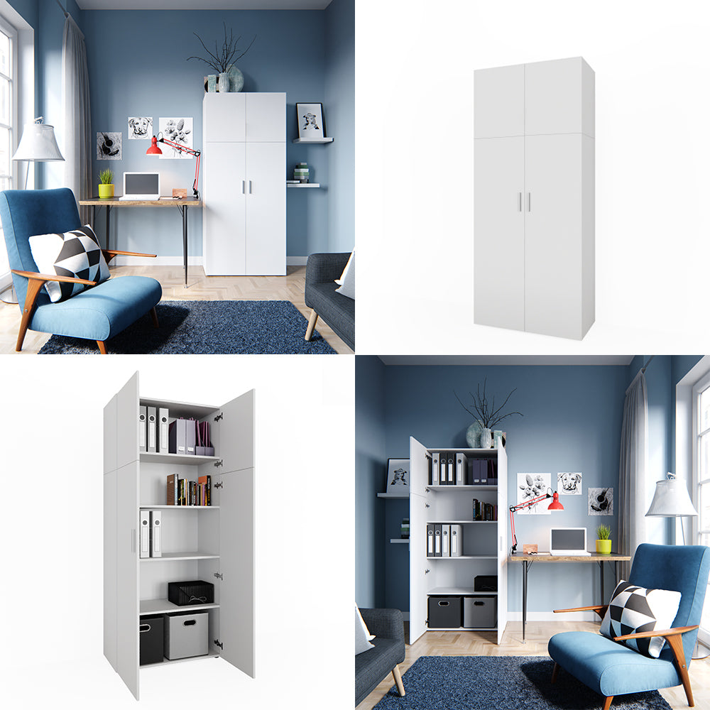 Vicco Scaffale per file Bianco 80 x 182.4 cm