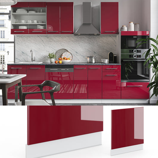 Vicco Pannello frontale Rosso bordeaux lucido 60 cm senza piano di lavoro