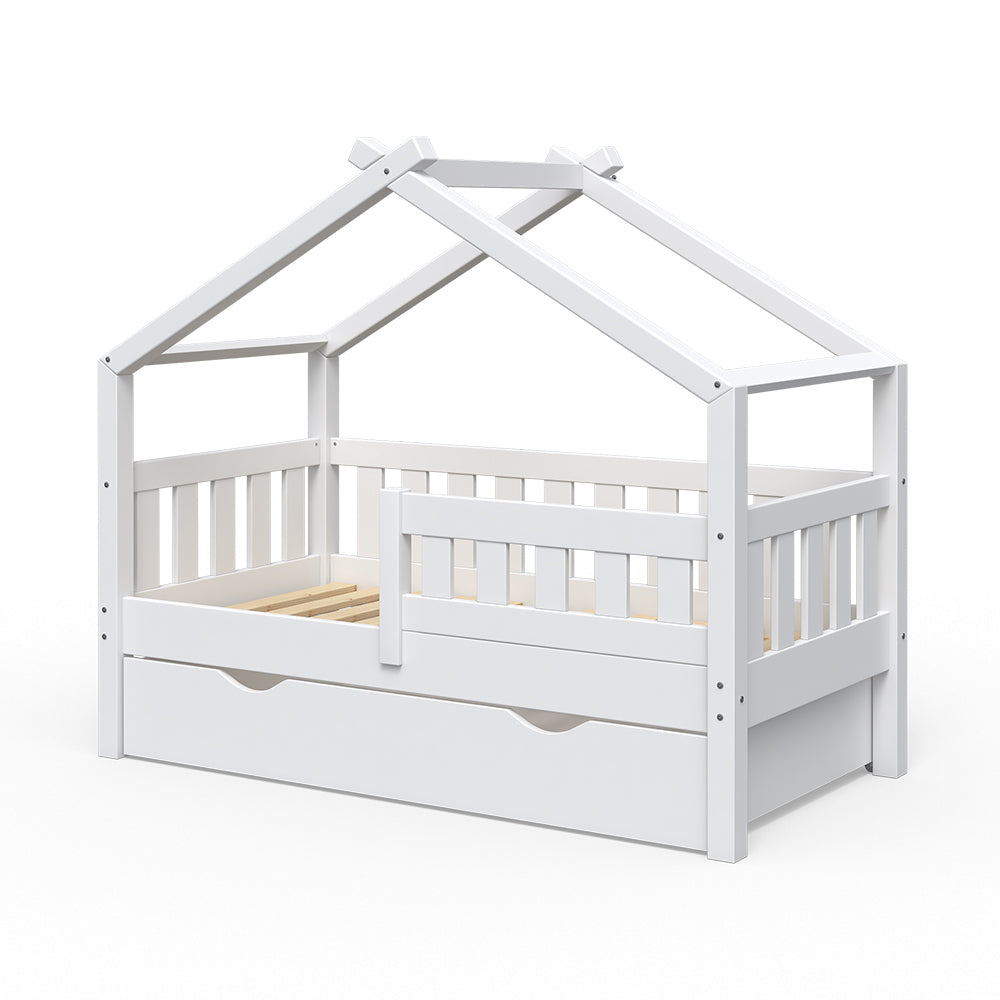 Vitalispa Letto montessori bambini Bianco 70x140 cm con cassetto