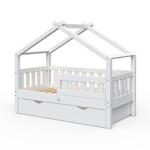 Vitalispa Letto montessori bambini Bianco 70x140 cm con cassetto