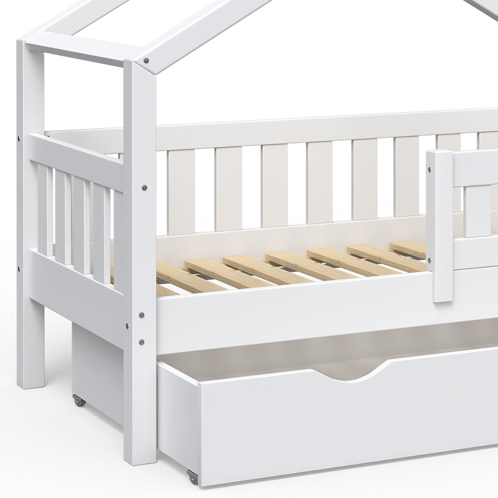 Vitalispa Letto montessori bambini Bianco 70x140 cm con cassetto