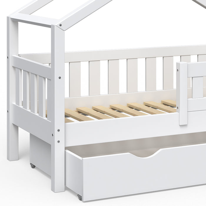 Vitalispa Letto montessori bambini Bianco 70x140 cm con cassetto