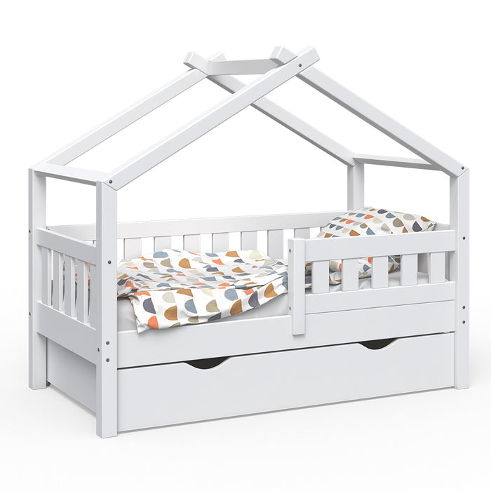 Vitalispa Letto montessori bambini Bianco 70x140 cm con cassetto