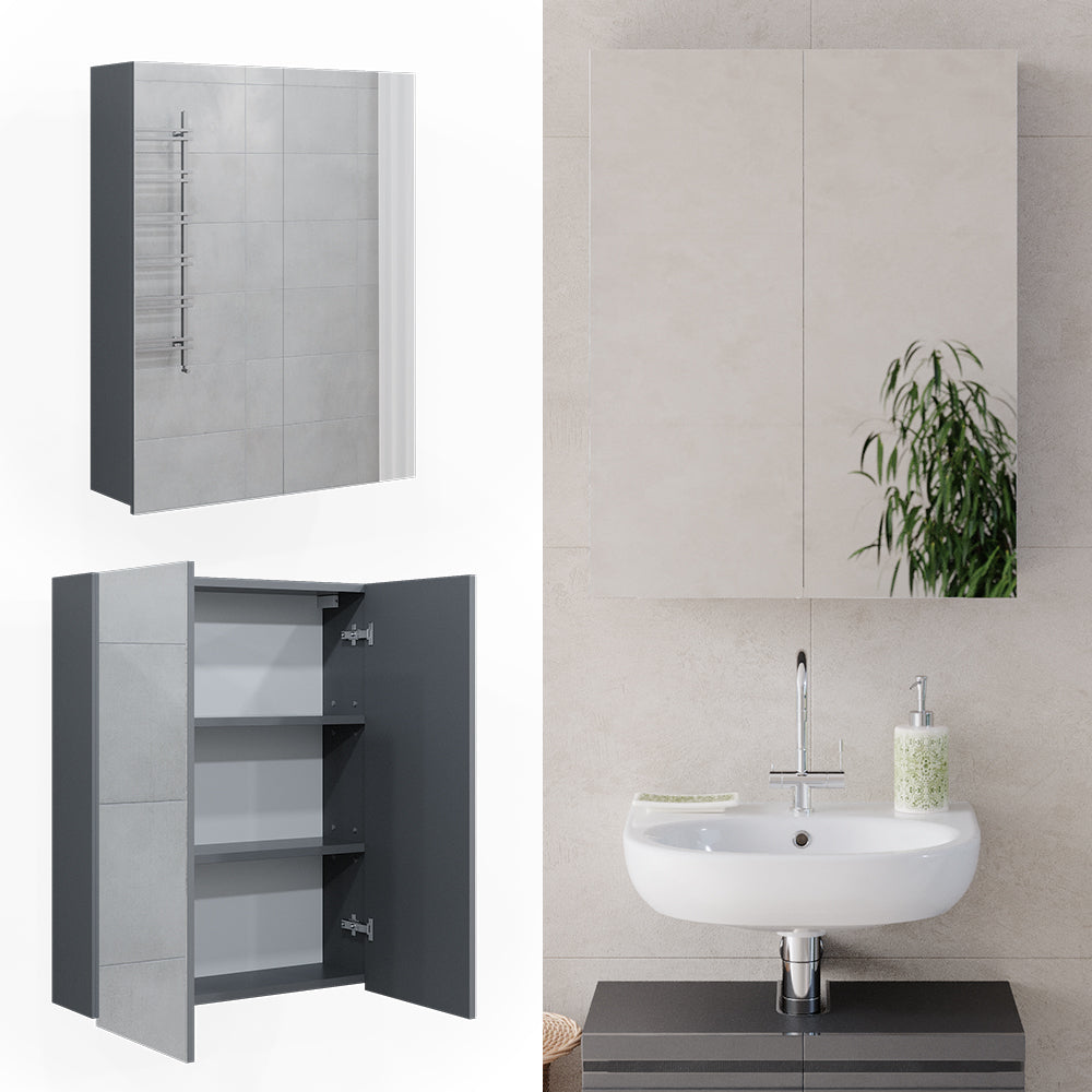 Vicco Specchio contenitore bagno Antracite 60 x 77 cm