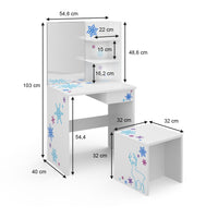 Vicco Tavolino da toilette per bambini Bianco 54.8 cm
