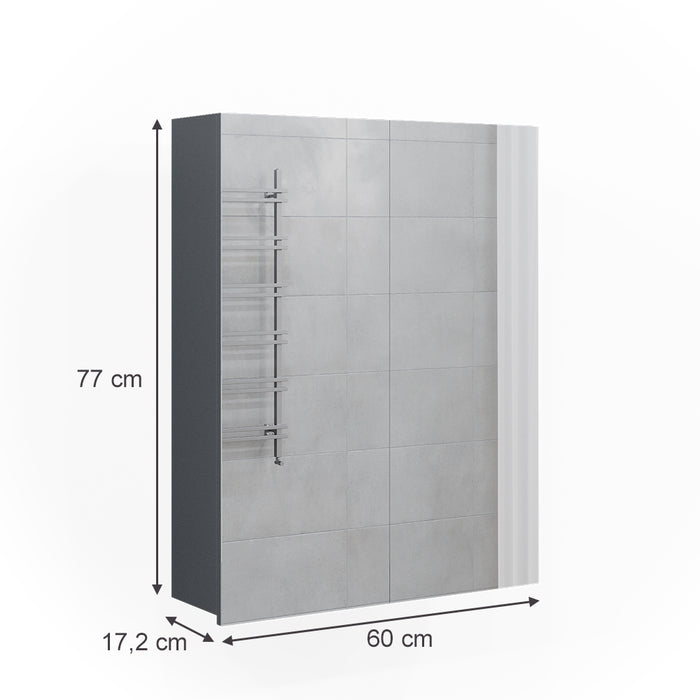 Vicco Specchio contenitore bagno Antracite 60 x 77 cm