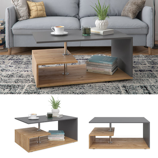 Vicco Tavolino da salotto Rovere antracite/sabbia 91 x 52,6 cm