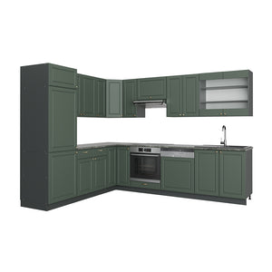 Vicco Cucina angolare completa Verde-oro Country House/Antracite 227 x 287 cm , PL Antracite