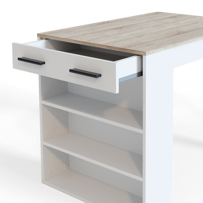 Vicco Tavolo da pranzo Sonoma/Bianco 67 x 100 cm