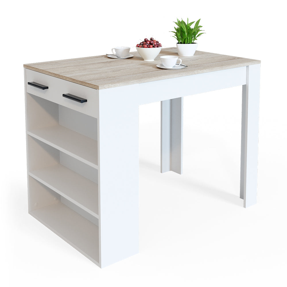 Vicco Tavolo da pranzo Sonoma/Bianco 67 x 100 cm