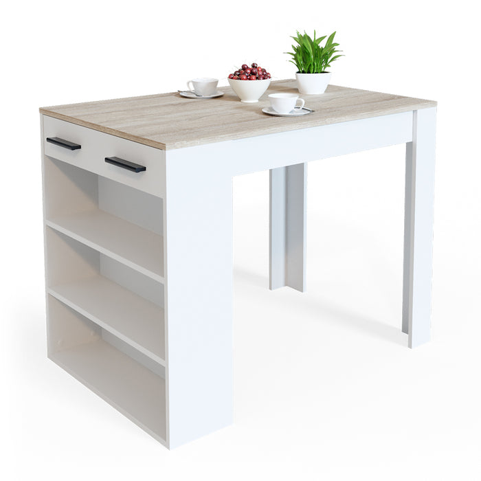 Vicco Tavolo da pranzo Sonoma/Bianco 67 x 100 cm