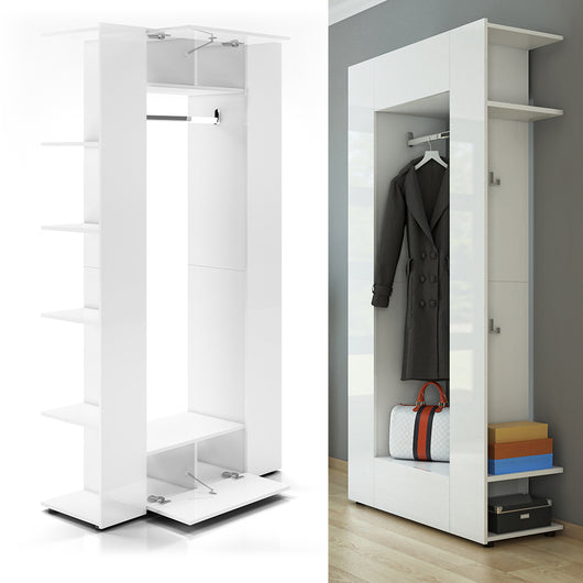 Vicco Armadio da ingresso Bianco 36.6 x 191 cm