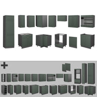 Vicco Cucina angolare completa Verde-oro Country House/Antracite 227 x 287 cm , PL Rovere