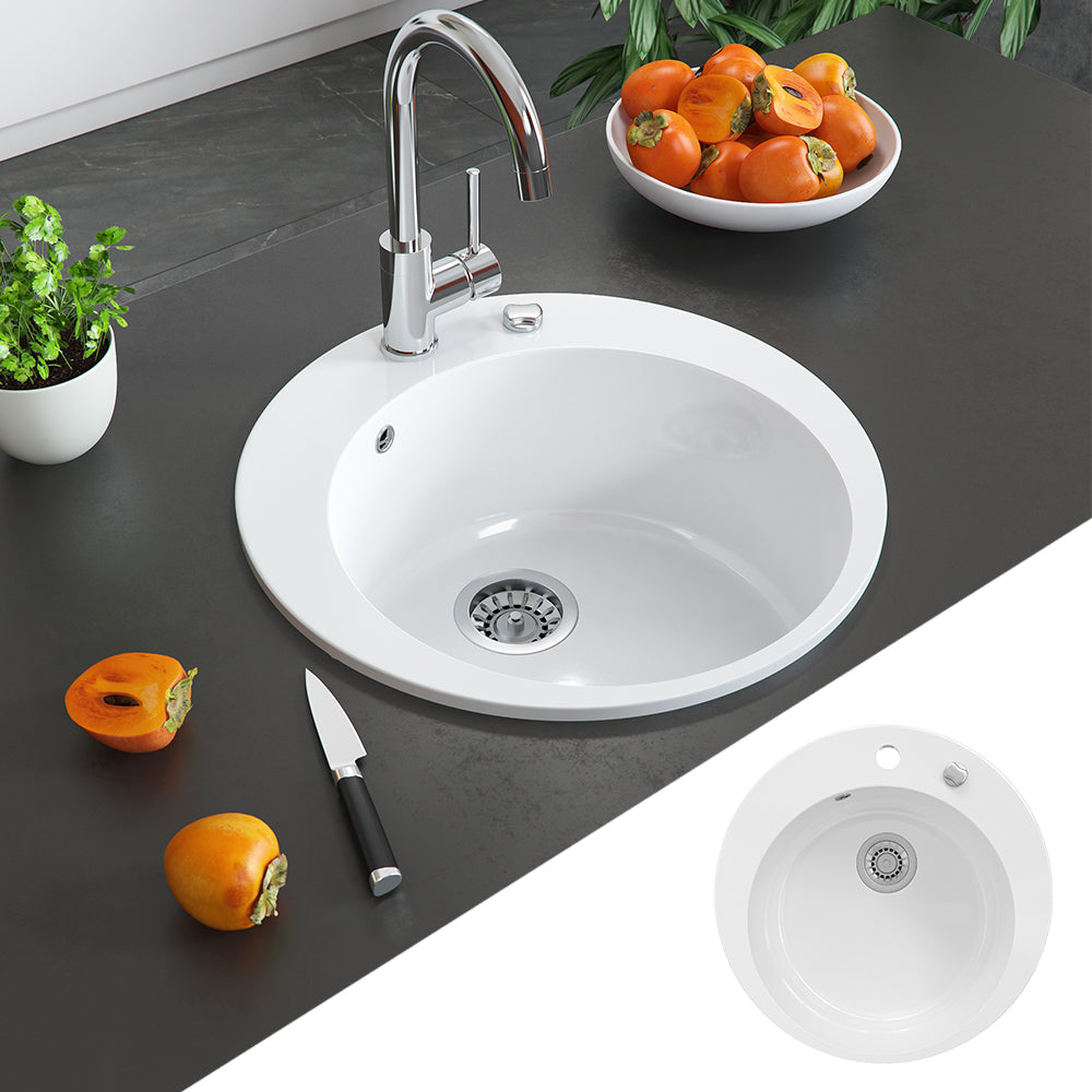 Bergström Lavello da cucina Bianco 50.5 x 50.5 cm Rotondo