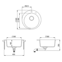 Bergström Lavello da cucina Bianco 50.5 x 50.5 cm Rotondo