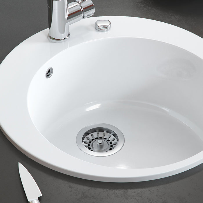 Bergström Lavello da cucina Bianco 50.5 x 50.5 cm Rotondo