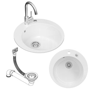 Bergström Lavello da cucina Bianco 50.5 x 50.5 cm Rotondo