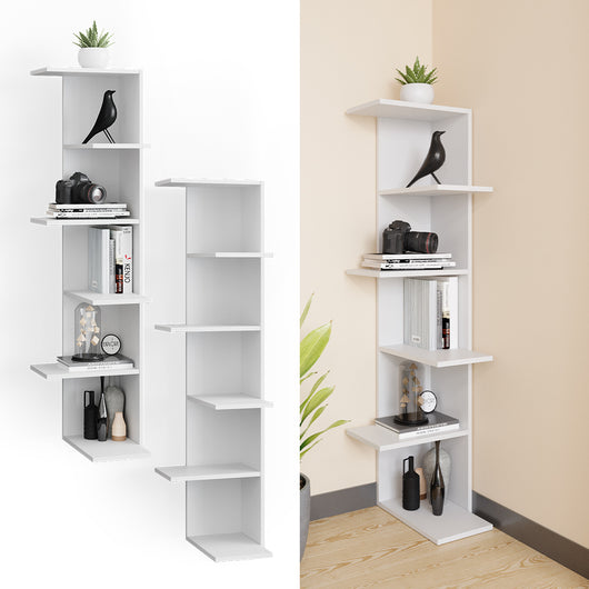 Vicco Scaffale angolare Bianco 37 x 140.1 cm