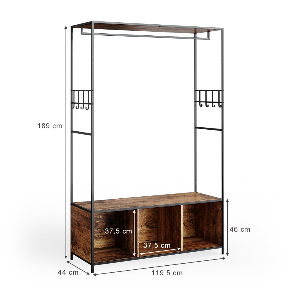 Vicco Armadio multifunzione Rovere rustico 119.5 x 189 cm