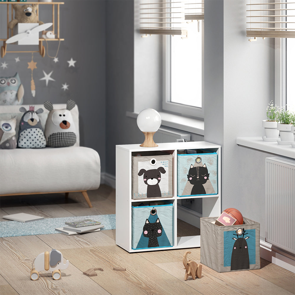 Vicco Scatola pieghevole Grigio/Blu 30 x 30 cm Set di 2