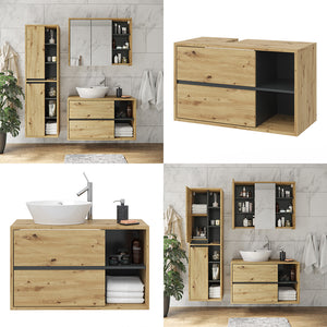 Vicco Mobiletto per lavabo Rovere artigianale 100 x 60 cm