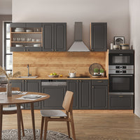 Vicco Cucina componibile Antracite Country House/oro Kraft Oak 300 cm con armadio alto, PL Marmo