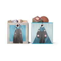 Vicco Scatola pieghevole Grigio/Blu 30 x 30 cm Set di 2