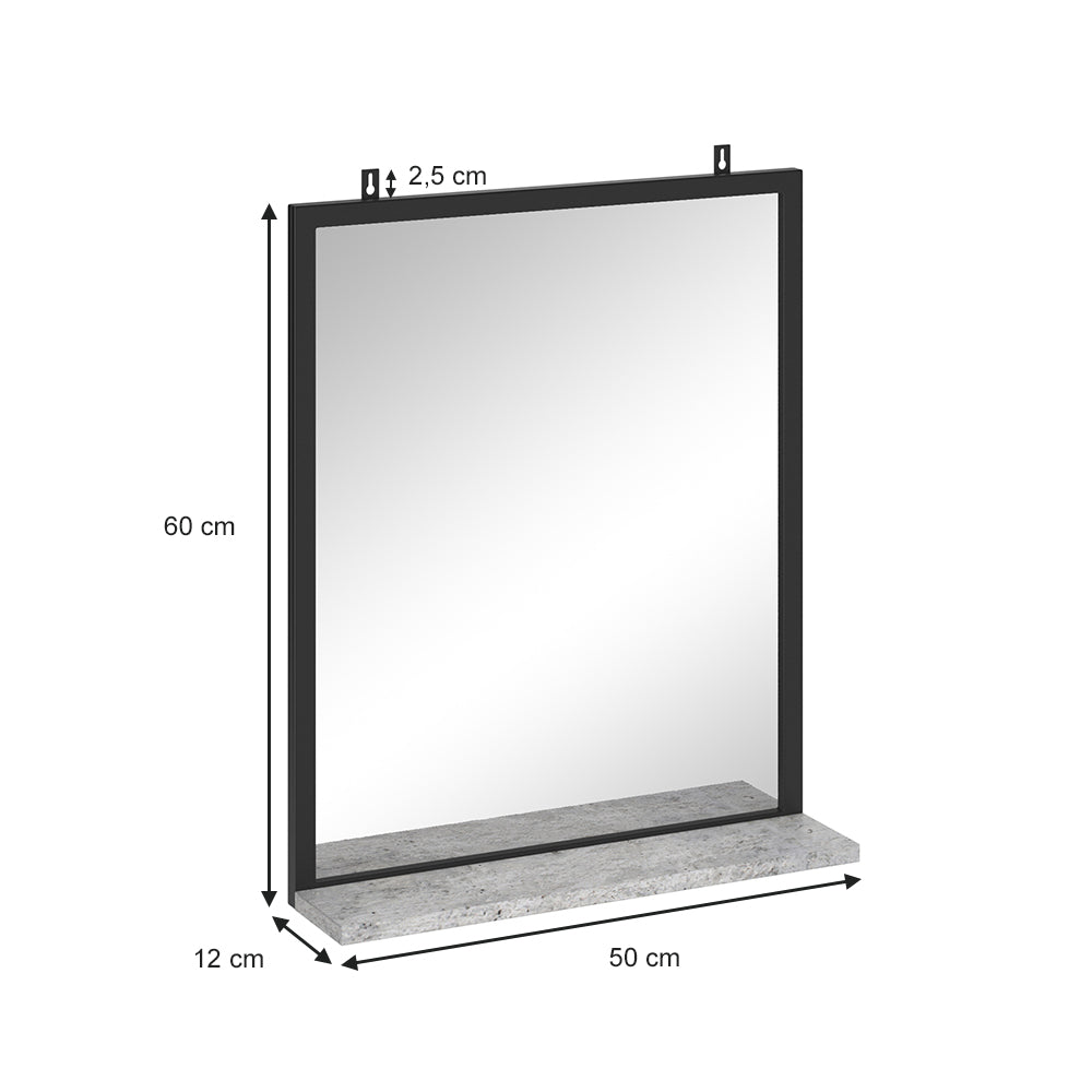 Vicco Specchio bagno Calcestruzzo 50 x 60 cm