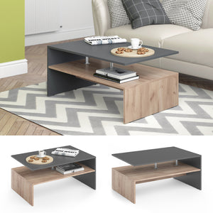 Vicco Tavolino da salotto Rovere antracite/sabbia 90 x 60 cm