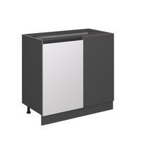 Vicco Mobile ad angolo cucina Bianco 86 cm Forma a J, senza piano di lavoro