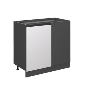 Vicco Mobile ad angolo cucina Bianco 86 cm Forma a J, senza piano di lavoro