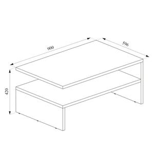 Vicco Tavolino da salotto Rovere antracite/sabbia 90 x 60 cm
