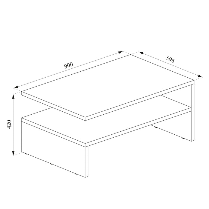 Vicco Tavolino da salotto Rovere antracite/sabbia 90 x 60 cm