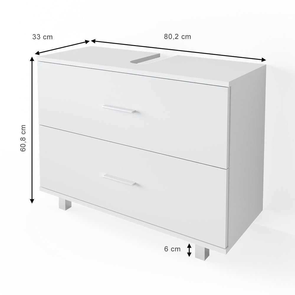 Vicco Mobile sottolavabo per bagno Bianco 80 x 60.8 cm