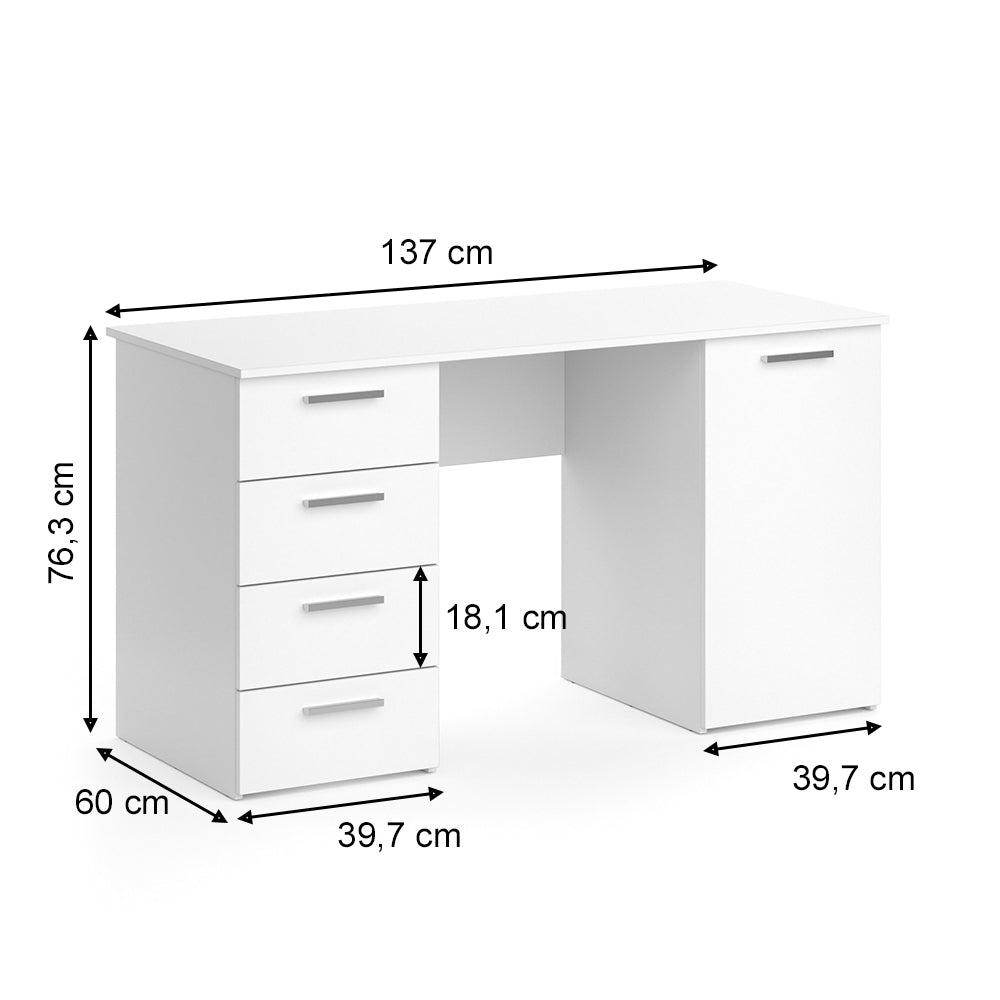 Vicco Scrivania Bianco 137 x 60 cm