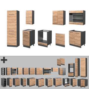 Vicco Cucina componibile Quercia dorata/antracite 300 cm , PL Antracite