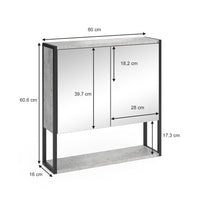 Vicco Specchio contenitore bagno Calcestruzzo 60 x 60.6 cm